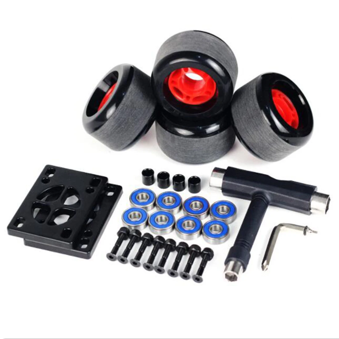 

4 Pcs/Lot Frosted Surface Skate Board Wheel with 72mm Diameter Skateboard Rodas 78A Black Long Drift Board Accessories