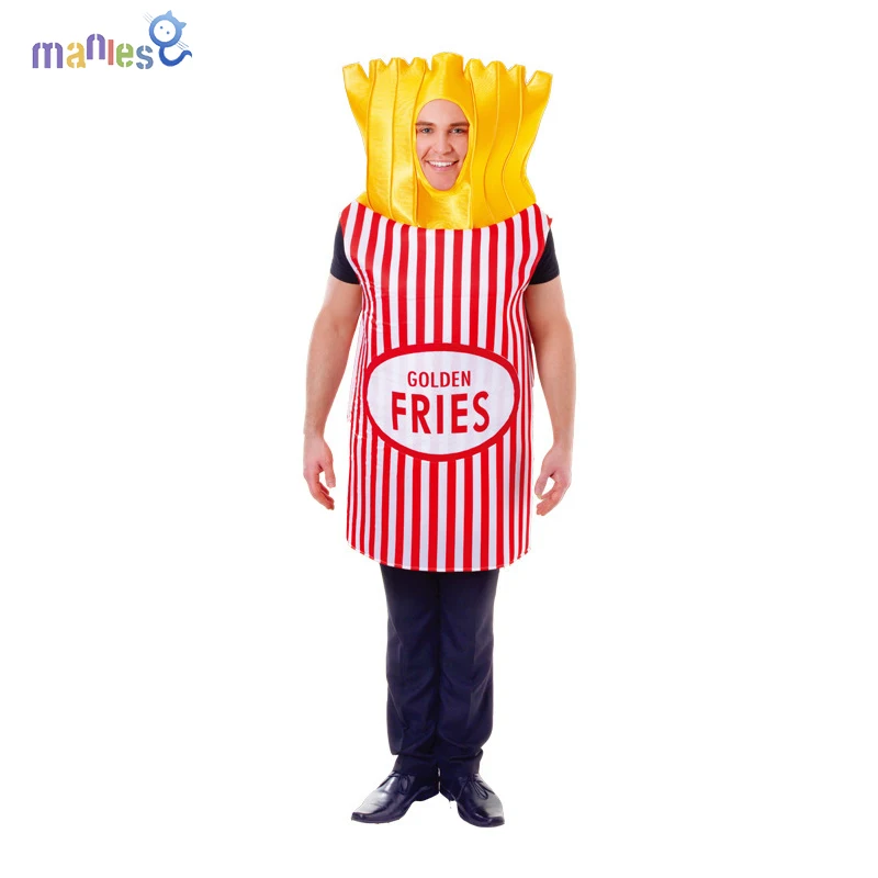 

Manles Food Fun Fries Costume Cosplay Carnival Halloween Costume Party Funny Clothing Adult