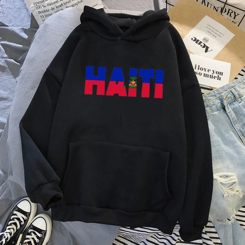 

haiti hoodies women printed harajuku hip hop graphic women pullover sweatshirts Ulzzang