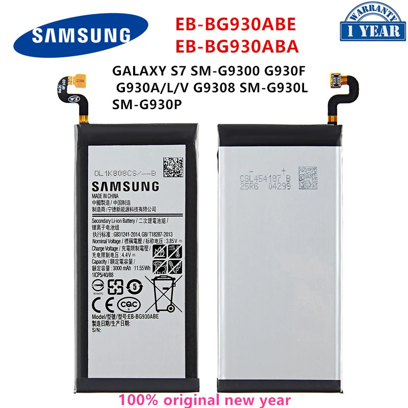 

SAMSUNG Orginal EB-BG930ABE EB-BG930ABA 3000mAh Battery For SAMSUNG GALAXY S7 SM-G9300 G930F G930A/L/V G9308 G930L G930P
