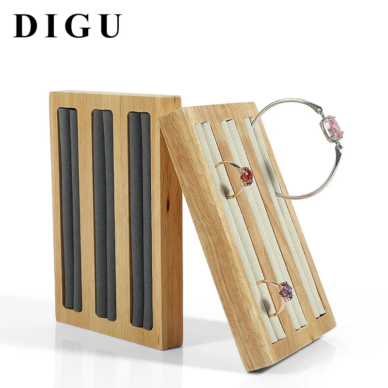 

New ring jewelry display rack earrings bracelets solid wood display jewelry props ring jewelry collection tray