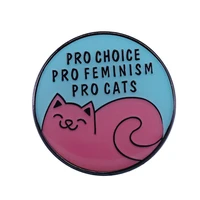 cute cat feminism enamel pin wrap clothes lapel brooch fine badge fashion jewelry friend gift