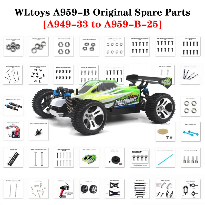 

WLtoys 1:18 RC Car Spare Parts For A959-B High-Speed Car Original Accessories Screw/bearing/bolt A949-33 To A959-B-25