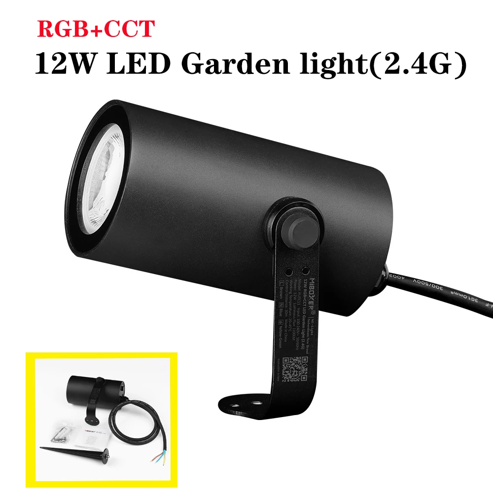 

Miboxer 12W RGBCCT LED Garden Light Smart Outdoor LED Lights AC100-240V waterproof IP66 compatible with miboxer 2.4G remote