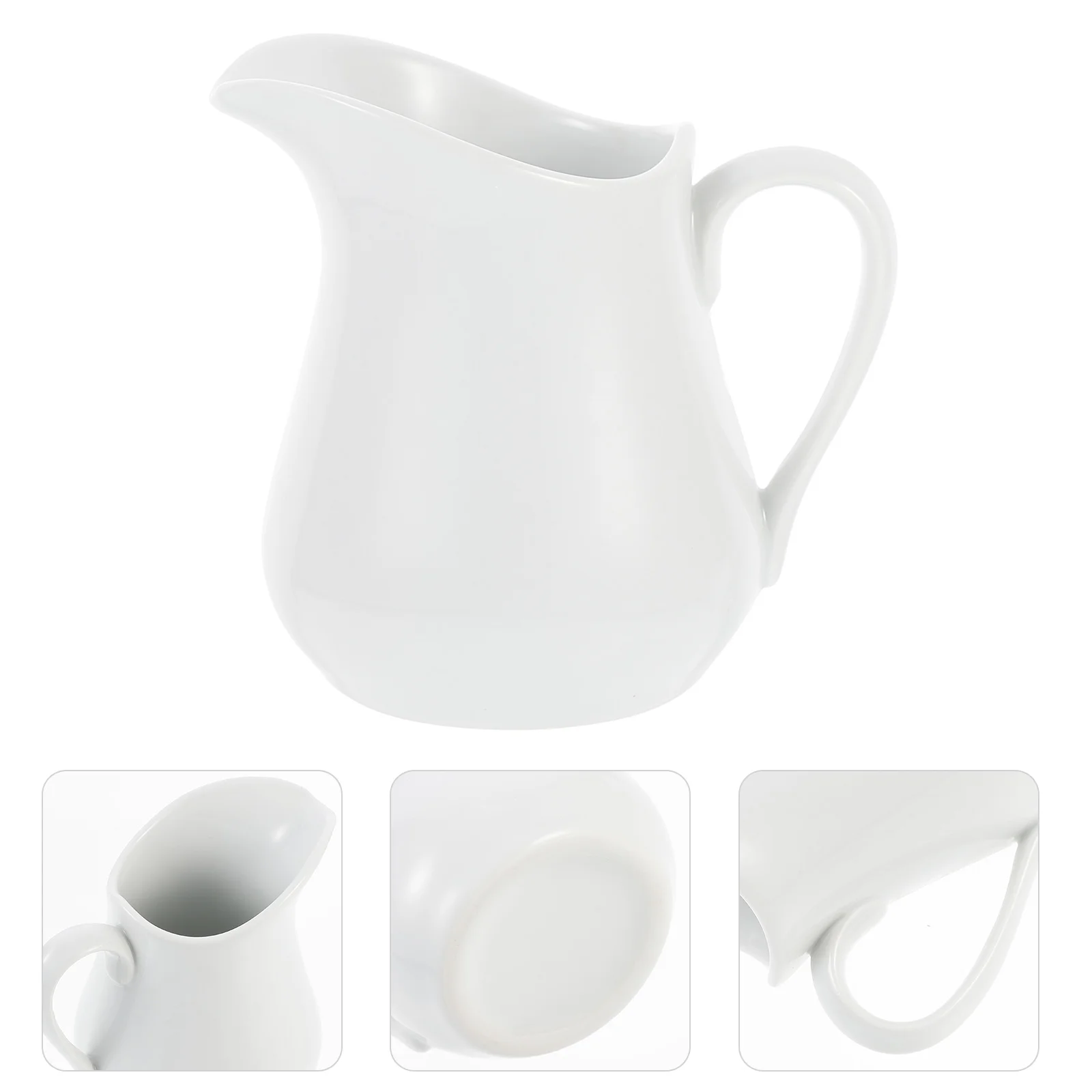 

Pitcher Creamer Ceramic Cup Sauce Cream Boat Frothing Pourer White Coffee Jug Serving Dish Gravy Mini Container Handle Seasoning