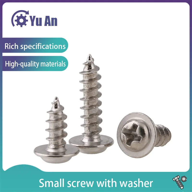 

Крестовая круглая головка с прокладкой, Самонарезающий Маленький Винт для гвоздей PWA Philips, цилиндрическая головка с накладкой, нарезающий в...