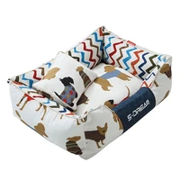 detachable pet bed multicolor shaped mat floral print cat house dog pad kennels mattress soft sleeping basket for teddy kitten