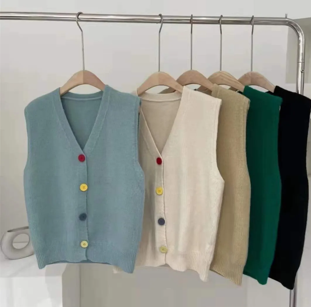 

ZCSMLL 2022 Spring Knitted Sweater Vest Top Women's 2022 New Waistcoat Layered Sleeveless V Collar Tank Women's Trend