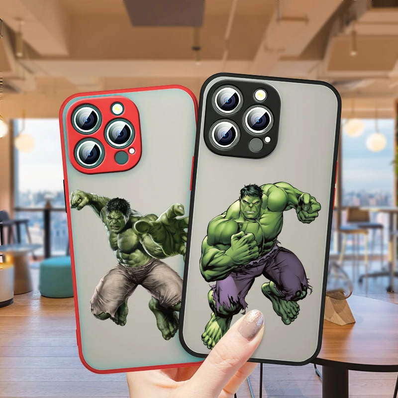 

Marvel Avengers Hulk For Apple iPhone 13 12 11 Pro Max Mini XS Max X XR 6 7 8 Plus SE Frosted Translucent Phone Case