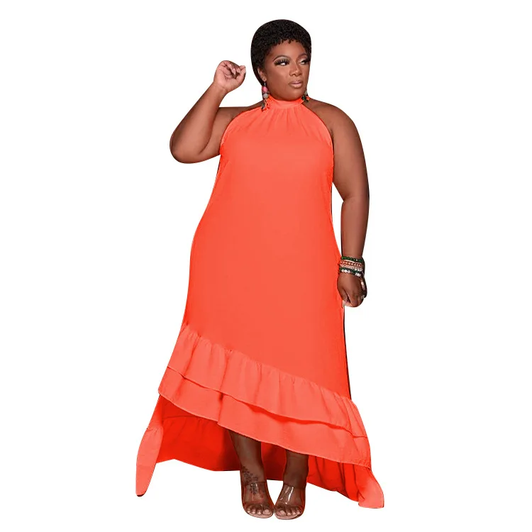 

2022 Summer New Products Solid Color Fashion Temperament Trend Sexy Casual Elegant Beveled Solid Color Fashion Dress