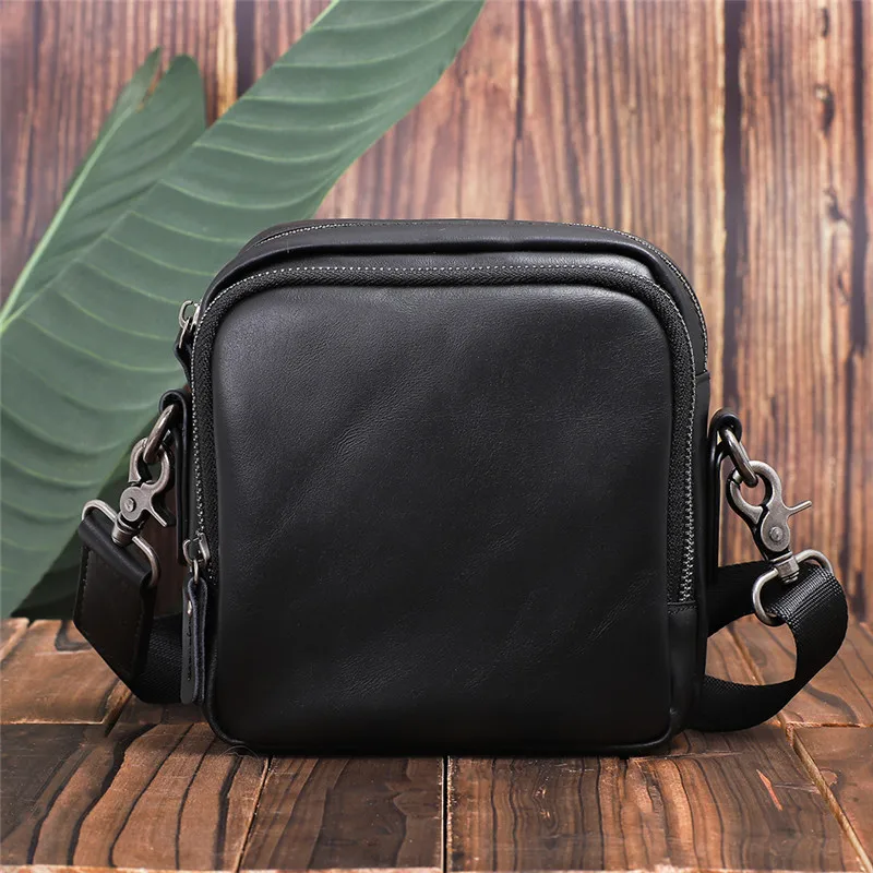 Men's Fanny Waist Bag Genuine Leather Crossbody Bag foe Man Mini Multi Phone Box Wallet and Purse Outdoor Coin Card Pouch