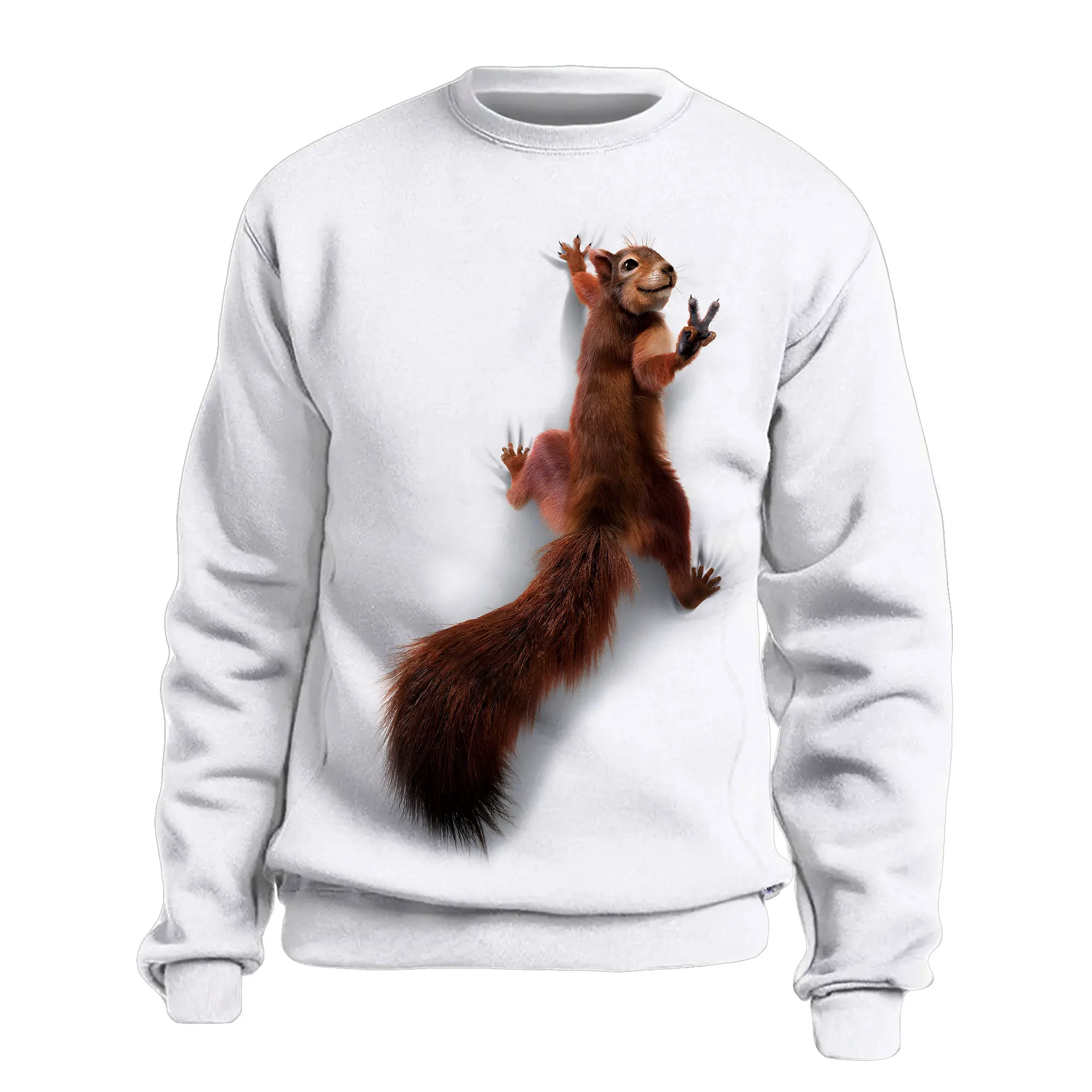 

Свитер мужской/женский с 3D-принтом в виде белки, Свободный теплый пуловер в Корейском стиле, Осень-зима 2022