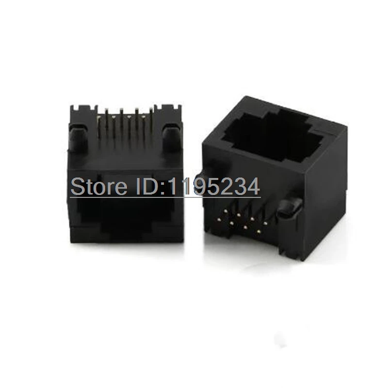 10 шт./лот RJ45 8P8C черный компьютерный Разъем PCB Jack лучшее качество