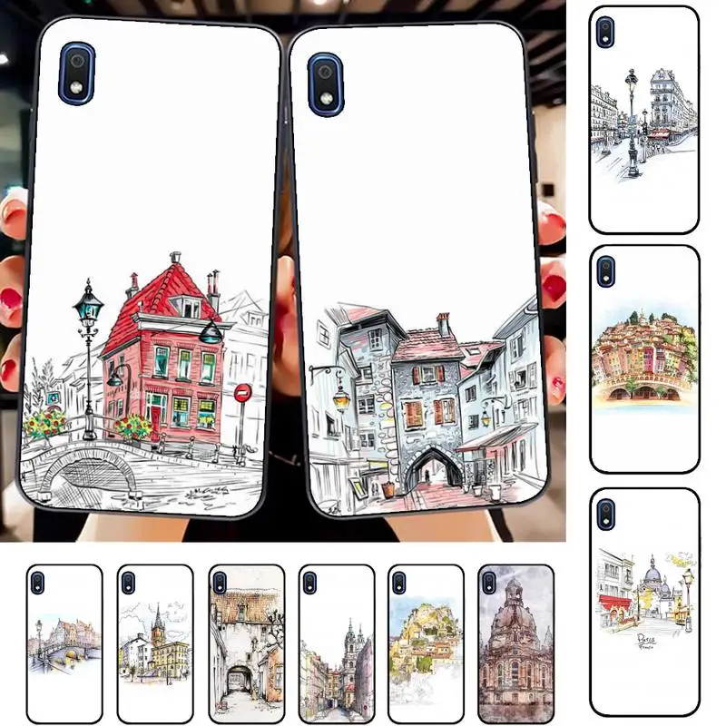 

Travelling world travel Street painting Phone Case for Samsung A51 01 50 71 21S 70 31 40 30 10 20 S E 11 91 A7 A8 2018