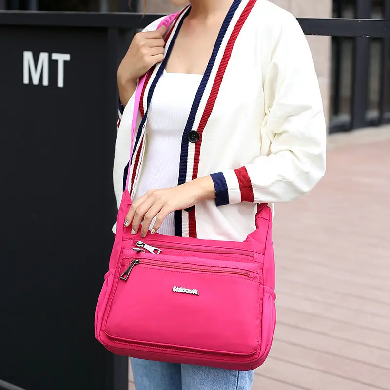 2023 New Women Bag Middle Age Women Bag Nylon Canvas Bag Waterproof One Shoulder Crossbody Bag Mom Bag