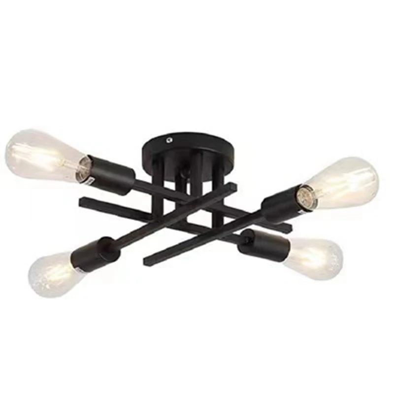 

Industrial Style American Ceiling Lamp Corridor Aisle Chandelier Semi-Recessed Ceiling Lamp (Without Lamp)