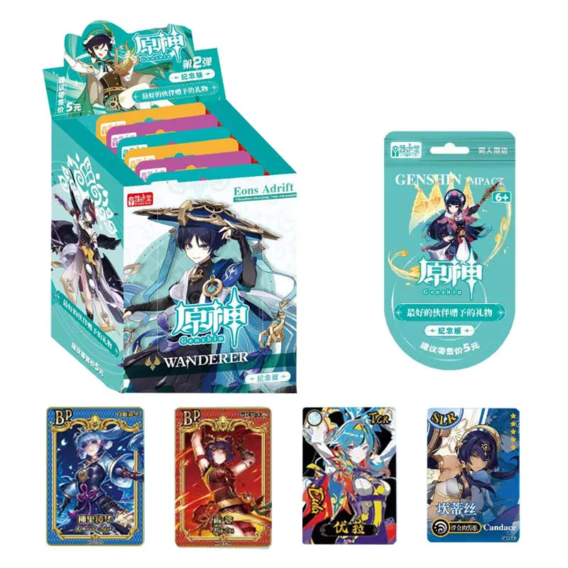 

Wholesale Genshin Impact Collection Cards Commemorative edition Box Original Anime Playing Cards Games Board Toys Carte Gift