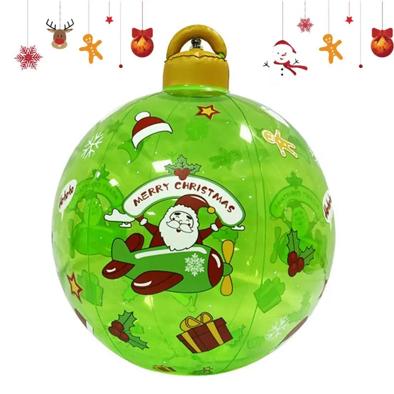 

Inflatable Christmas Ball Inflatable PVC Christmas Light Up Decorations 20 Inches Extra Large Christmas Ball For Porch Yard