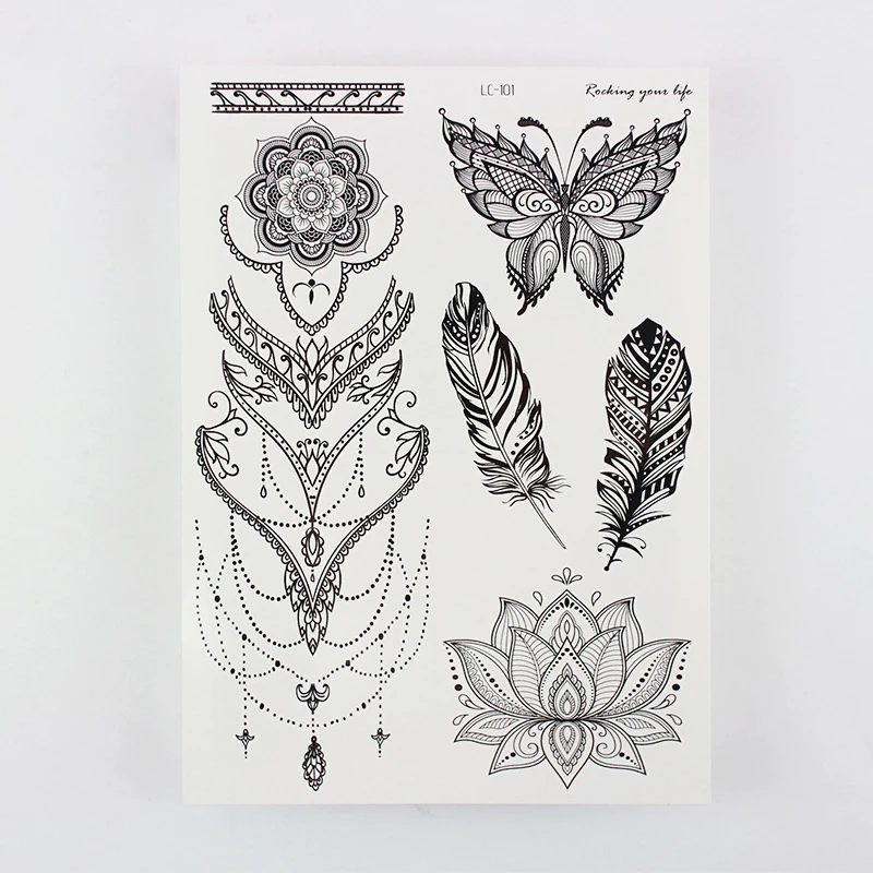 Henna Tattoo Temporary Waterproof Sticker 6 Months Sexy Girls Naked Women Fake Tattoos Long-time Festival Accessories Body Art images - 6
