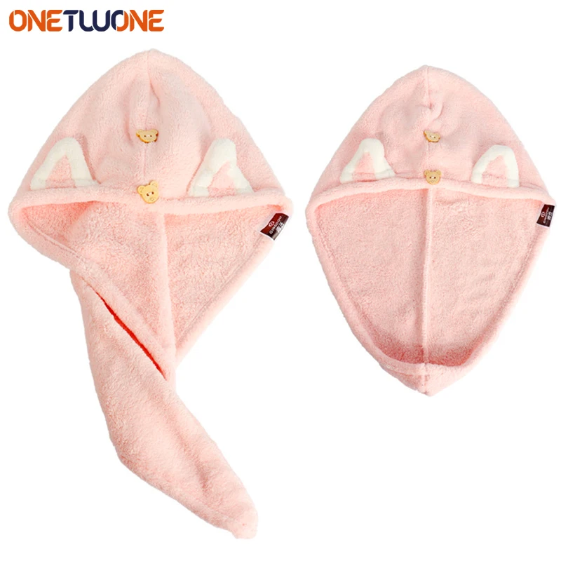 Wrap With Cat Ear,microfiber Hair Towel Quick Drying Hair For Women And Kid Girls,bath Shower Dry Head Turban