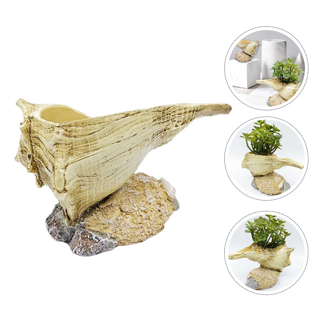 

Pot Planter Pots Flower Mini Office Garden Gift Housewarming Container Succulent Nautical Cute Holder Conch Bonsai Decorative