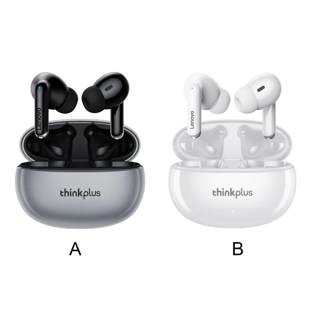 Best Lenovo Bluetooth compatible 5.3 Sports Headphone Portable Low Latency Gaming Headset Exercise Rechargeable Earbuds Black