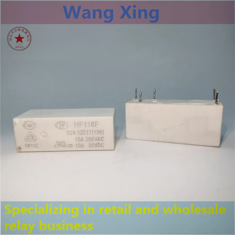 HF118F 024-1ZS1T 048-1ZS1T(136)(555) Реле электромагнитной мощности, 5 контактов