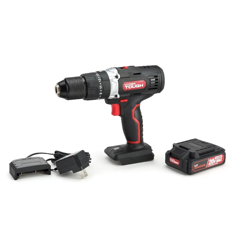 20V Max Lithium-Ion Cordless Hammer Drill, 1/2 inch Chuck, 2 Speeds with 1.5Ah Lithium-ion Battery & Charger