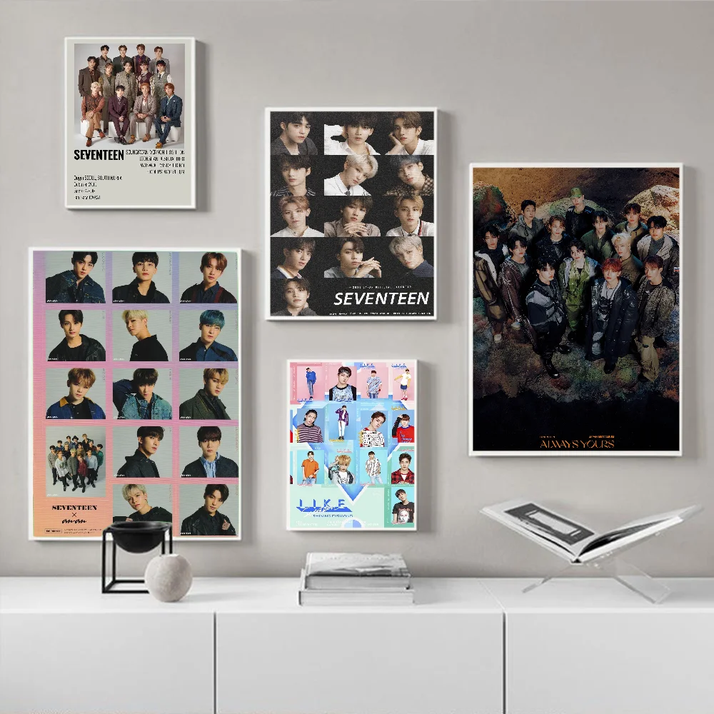 S-Seventeen K-Kpop Classic Movie Posters Fancy Wall Sticker For Living Room Bar Decoration Decor
