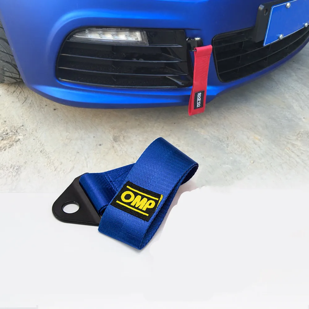 

24cm Trailer Rope High Strength Nylon Black Racing Universal Tow Eye Belt with Bumper Trailer