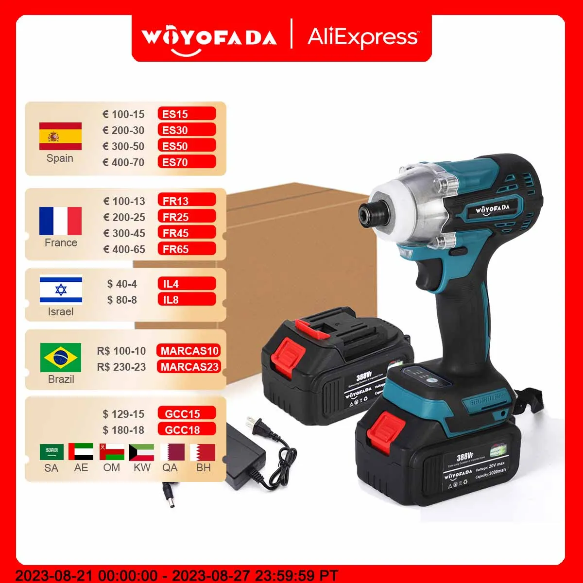 18V Electric Screwdriver Brushless Cordless Screwdriver Impact Drill Impact Driver Rechargeable Driver for Makita 18V Battery