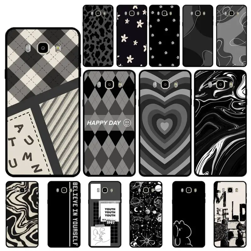 

MaiYaCa Black And White Texture Phone Case for Samsung J 4 5 6 7 8 prime plus 2018 2017 2016 J7 core