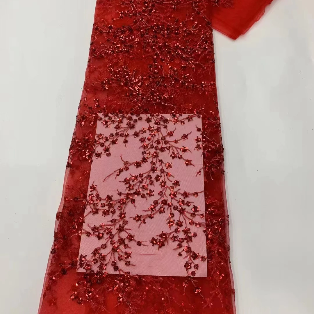 3/5/10 ярдов 3D Цветочная вышивка блестки кружевная ткань тюль блестящая сетка