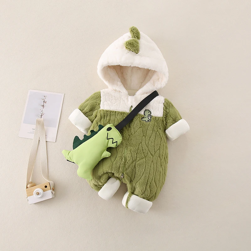 Детская одежда Зимняя Комбинезон для маленьких мальчиков на флисовой подкладке