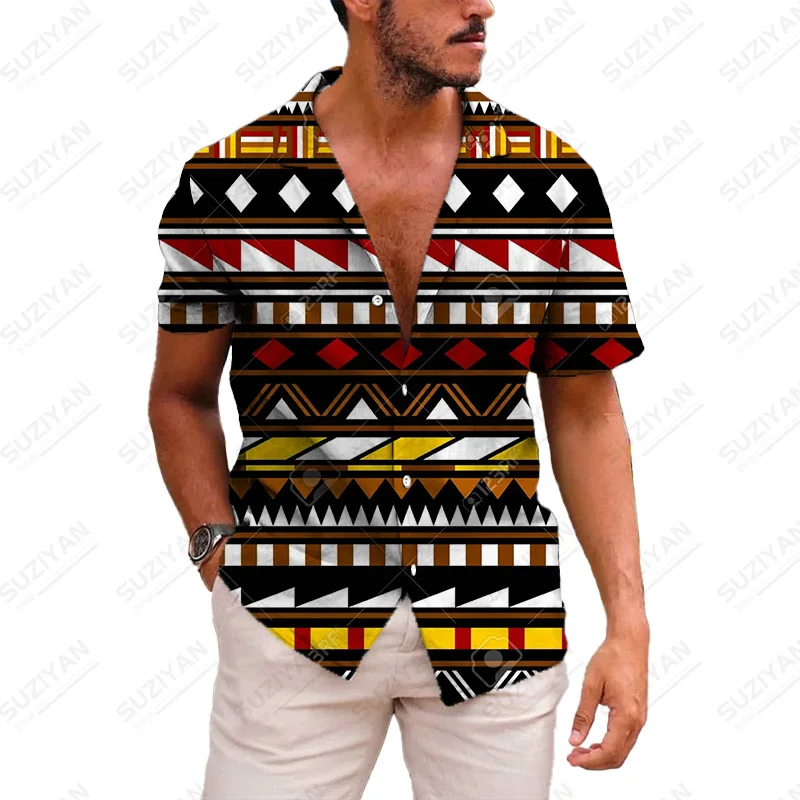 

Fashionable Printed Fashionable Urban Style Ethnic Large Size Online Hot Sale Loose Shirts 3D Printing British Funny Patterns