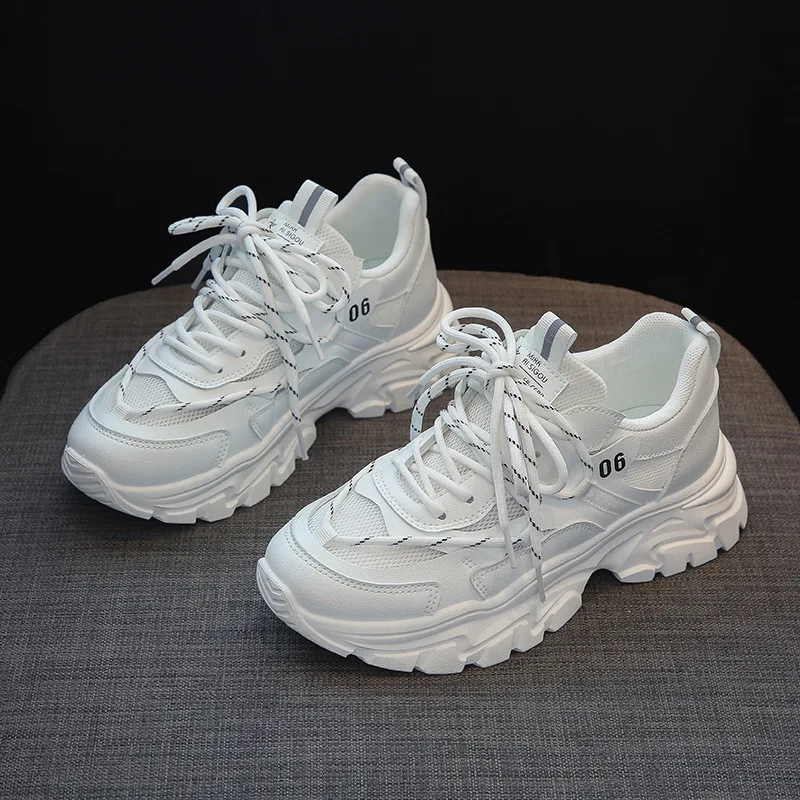 Купи Sneakers for Women 2022 Hit Spring Fashion Lace Up White Sports Shoes Female Casual Running Vulcanize Shoe Designer Trainers за 488 рублей в магазине AliExpress