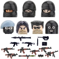 city accessories moc modern villain gangster figures bazooka building block soldier mask helmet guns military weapon bricks toys