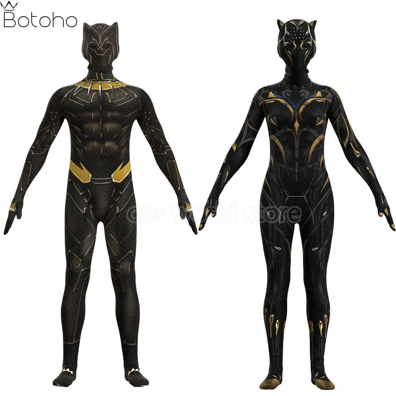 

Комбинезон для косплея с принтом Пантеры 2 Wakanda Forever Superhero, боди с головным убором для детей и взрослых, костюмы для Хэллоуина, карнавала