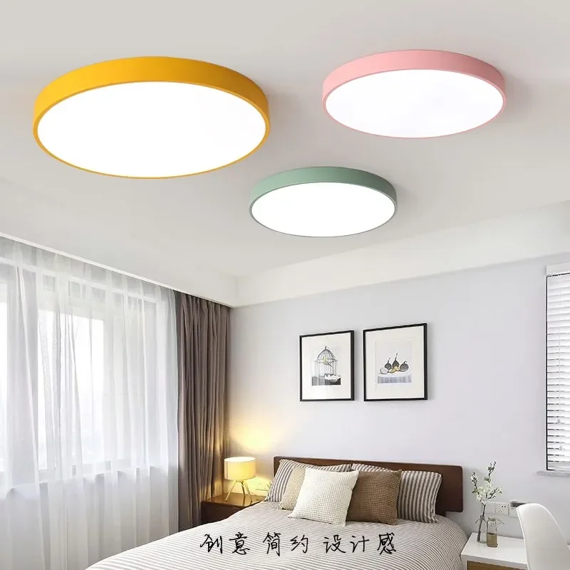 

modern LED ceiling light ultra-thin living room lamp bedroom panel surface mount remote control