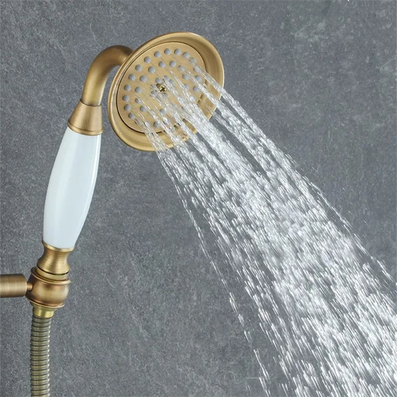 Tuqiu антикварный набор смесителей для душа в ванной комнате латунный материал