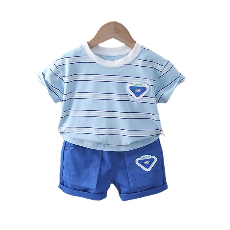 

New Summer Fashion Baby Clothes Suit Children Boys Girls Striped T-Shirt Shorts 2Pcs/Sets Toddler Casual Costume Kids Tracksuits