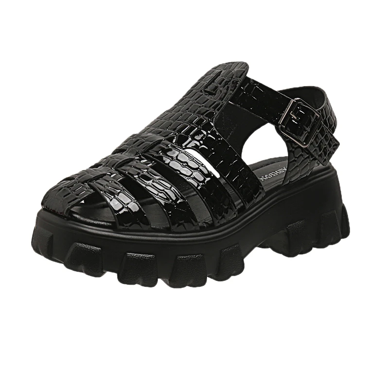 Women's Luxury Brand Sandals 2023 Summer Fashion Design Thick Bottom Belt Buckle Sandals Ladies Casual Wedges Platform Shoes