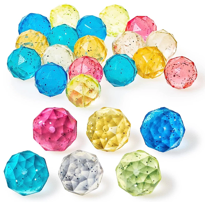 

6 Children Bouncy Ball Toy Colored Bouncing Ball Rubber Outdoor Toys Kids Sport Games Diamond Elastic Juggling Jumping Balls