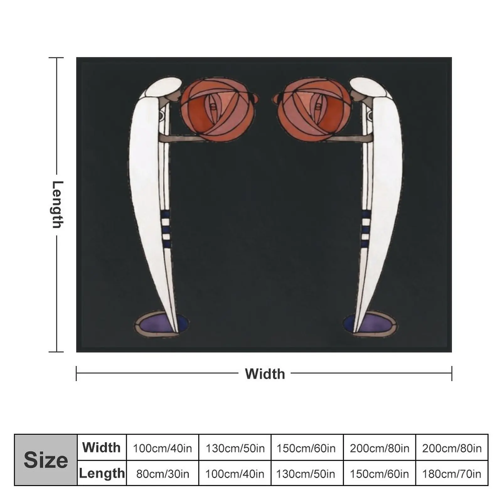 Charles Rennie Mackintosh rose lady № 7 одеяло для дивана тонкие одеяла