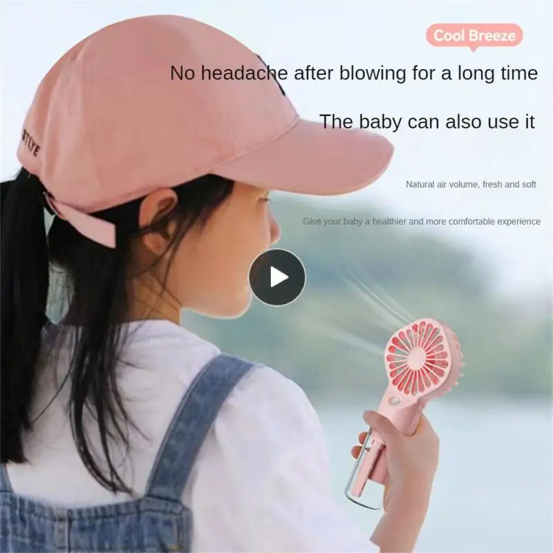 

Icy And Refreshing Water Supplement Usb Charging Portable Fan Humidification Spray Fan Hydrating Rapid Cooling Strong Power Fan