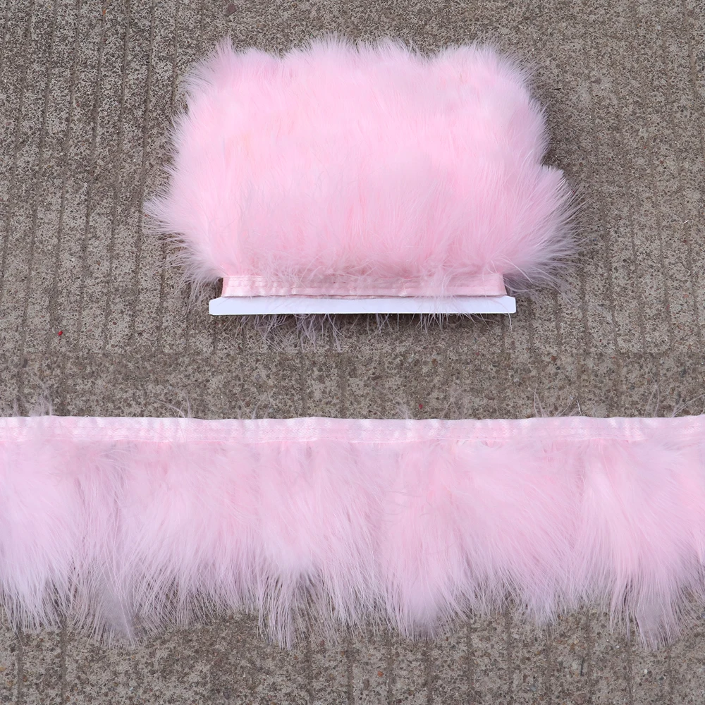 

Wholesale 10 Meters/pack Fluffy Soft Marabou Feathers Trim Fringe 8-10cm Natural Turkey feathers Ribbon for Craft Wedding Decor