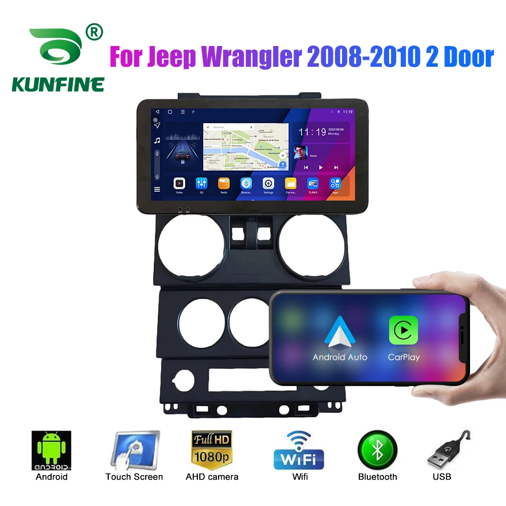 

10.33Inch Car Radio ForJeep Wrangler 08-10 2 Door 2Din Android OctaCore Car Stereo DVD GPS Navigation Player QLED Screen Carplay