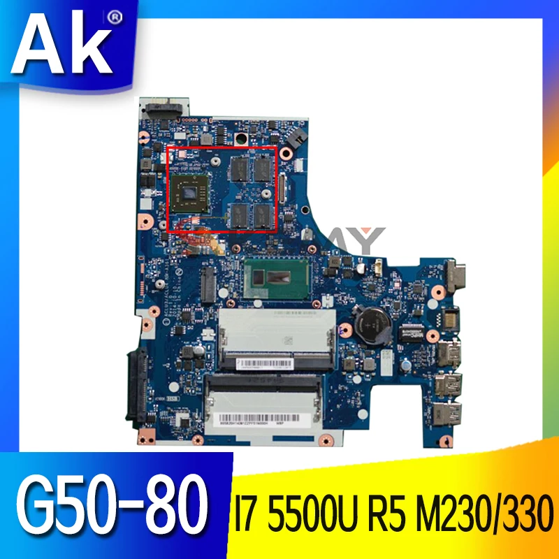 

NM-A361 материнская плата для Lenovo G50-80 материнская плата для ноутбука с процессором I7 5500U SR23W R5 M230 / 330 DDR3 100% полностью протестирована