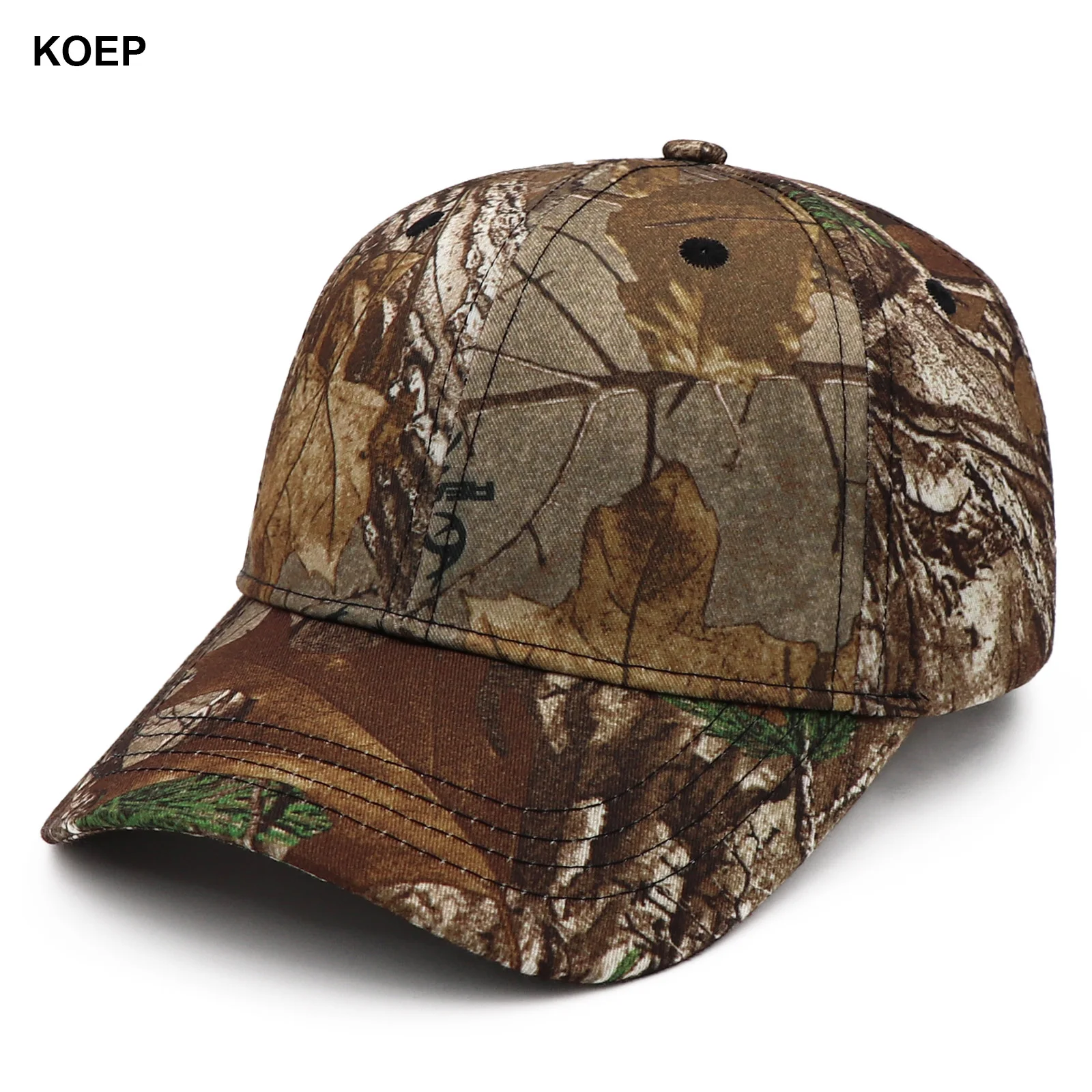 Фото Камуфляжная хлопковая шляпа для папы KOEP Jungle Tree Snapback, кепка для рыбалки на открытом воздухе, биомиметическая камуфляжная шляпа, специально предназначена для охоты №2