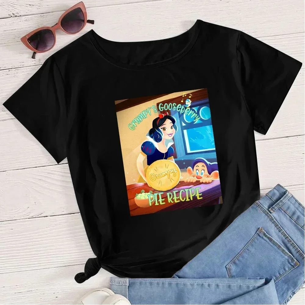 Kawaii женская футболка забавная принцесса с мультяшным принтом короткими рукавами